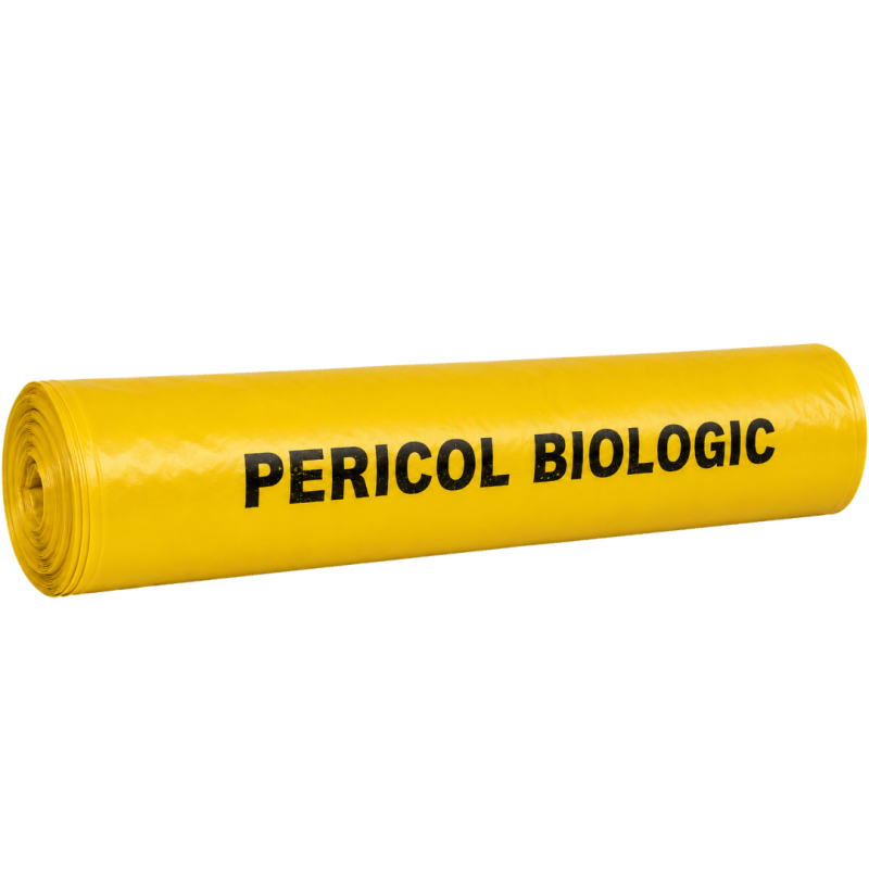 Saci pericol biologic, 60 litri, 20 buc/ rola