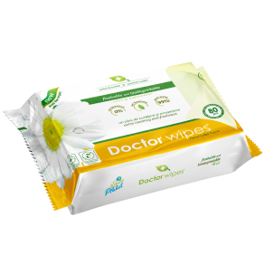 Hartie igienica umeda Doctor Wipes, cu extract de galbenele, 80 buc/ pachet