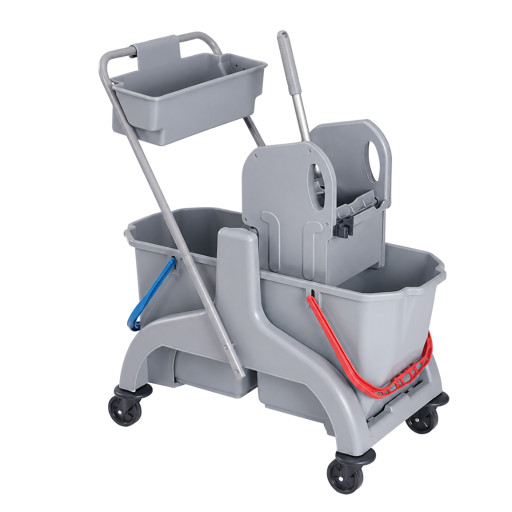 Carucior curatenie profesional - Duo Grey, 2*25 litri, suport accesorii
