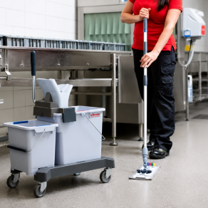Set carucior curatenie Vileda Ultraspeed Pro Double Bucket, mop profesional