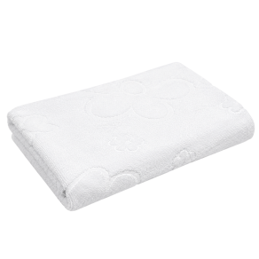 Prosop hotelier 70x130 cm, bumbac pakistanez 100%, 400 g/mp, Floral, alb
