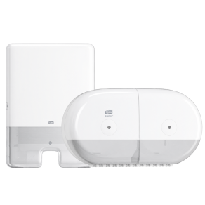 Linie Tork Alb, dispenser hartie igienica SmartOne Twin Mini T9 + dispenser prosoape hartie...