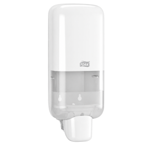 Linie Tork Alb, dispenser hartie igienica SmartOne Twin Mini T9 + dozator sapun lichid/ spuma