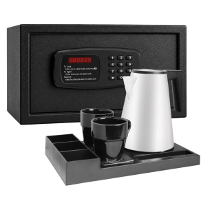 Pachet seif hotelier automat digital premium laptop 15 + set fierbator Prokettle Line 1.2l