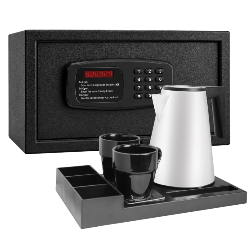 Pachet seif hotelier automat digital premium laptop 15 + set fierbator Prokettle Line 1.2l