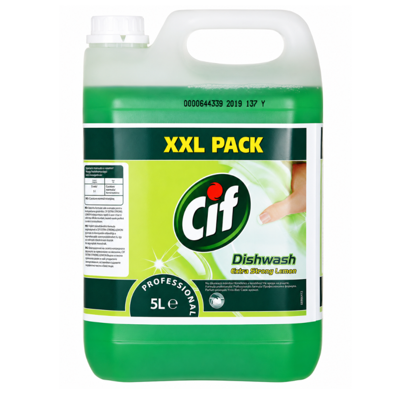 Detergent vase manual Cif Profesional Extra Strong Lemon, concentrat, 5L