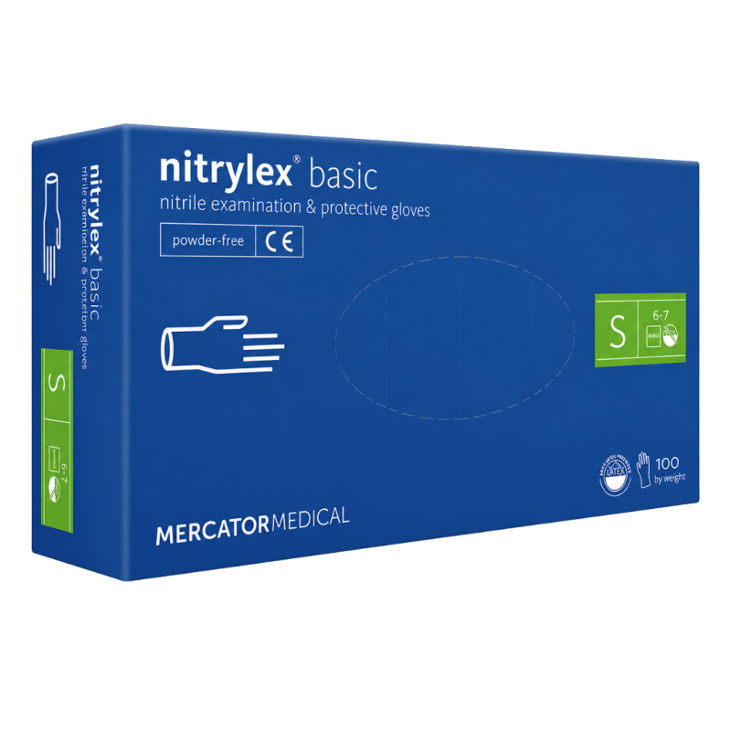 Manusi nitril examinare, protectie Mercator Basic blue, S
