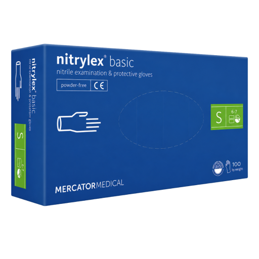 Manusi nitril examinare, protectie Mercator Basic blue, S