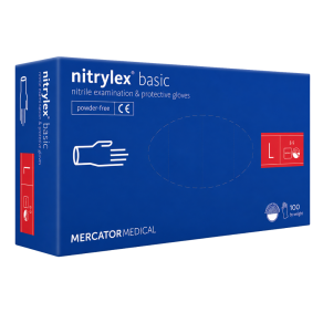 Manusi nitril examinare, protectie, Mercator basic blue, L
