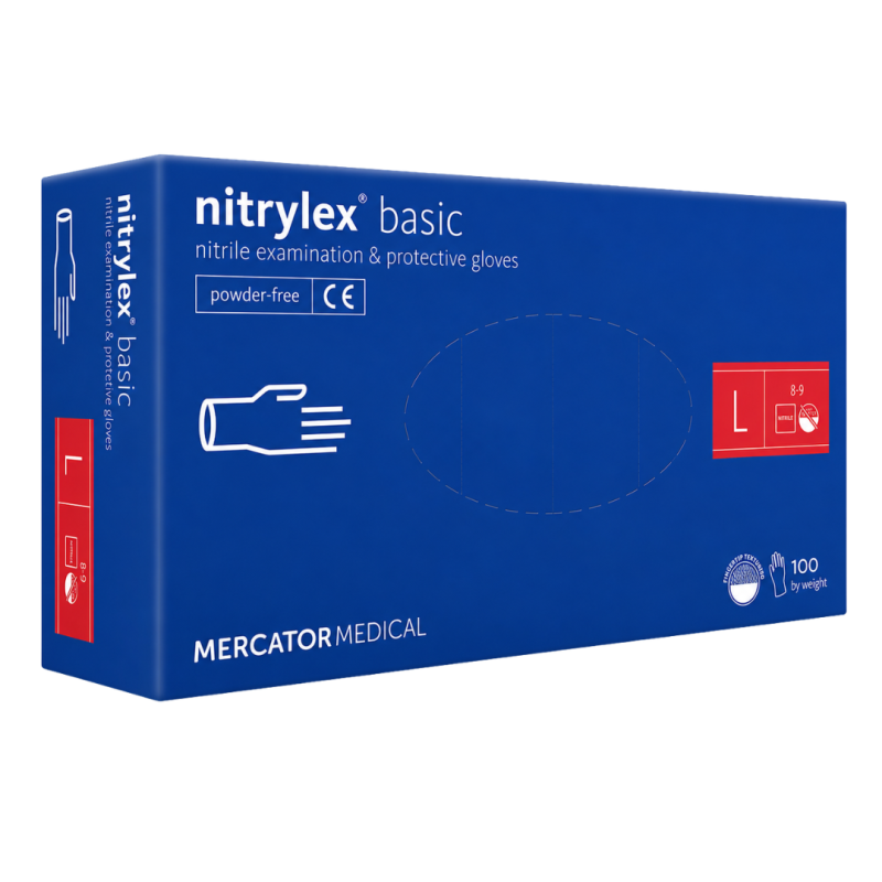 Manusi nitril examinare, protectie, Mercator basic blue, L