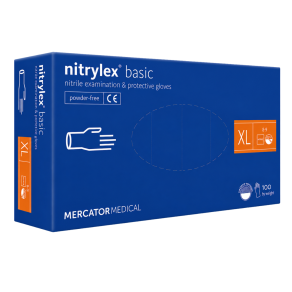 Manusi nitril examinare, protectie, Mercator Basic blue, XL