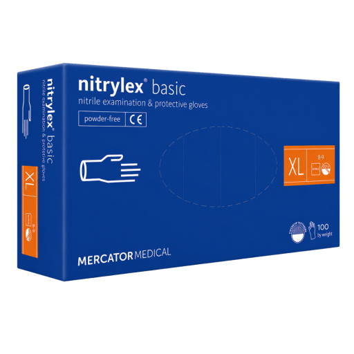 Manusi nitril examinare, protectie, Mercator Basic blue, XL