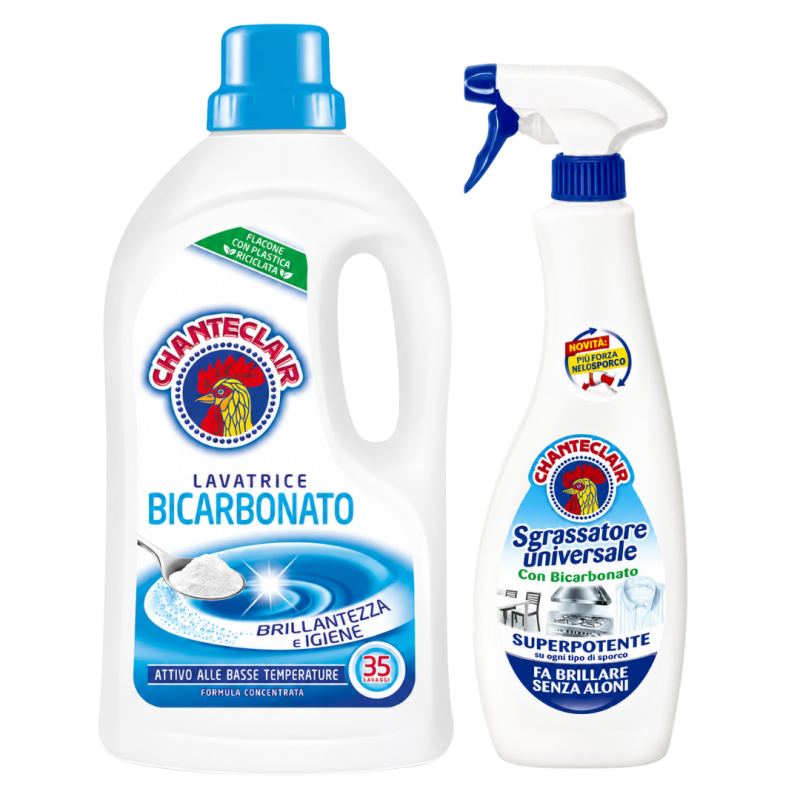 Pachet Detergent Lichid Chanteclair Bicarbonat 1575ml + Chante Clair, degresant universal...