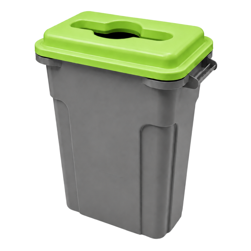 Cos gunoi colectare selectiva, verde/ sticla, 70 litri