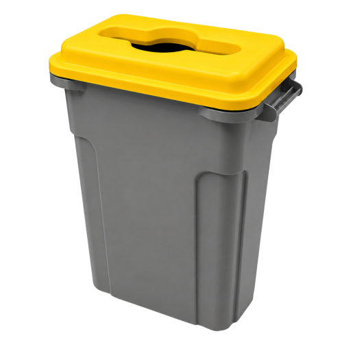 Cos gunoi colectare selectiva, galben/plastic, 70 litri