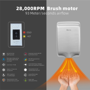 Uscator maini inox Esenia Dry Plus, LED light si filtru de aer