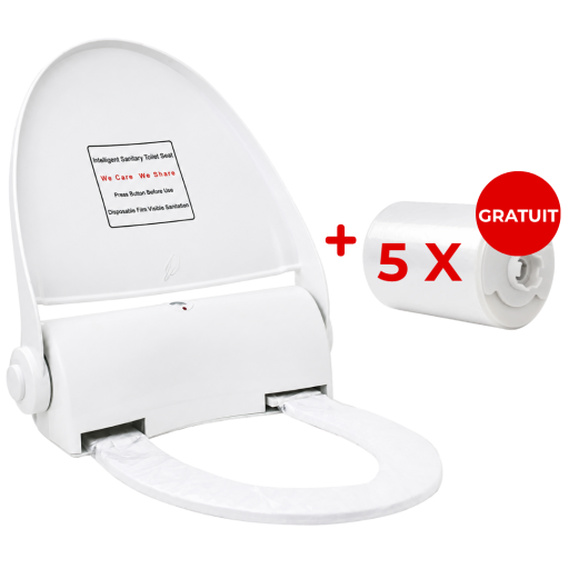 Pachet Capac toaleta cu buton + 5 x role folie, 135 utilizari