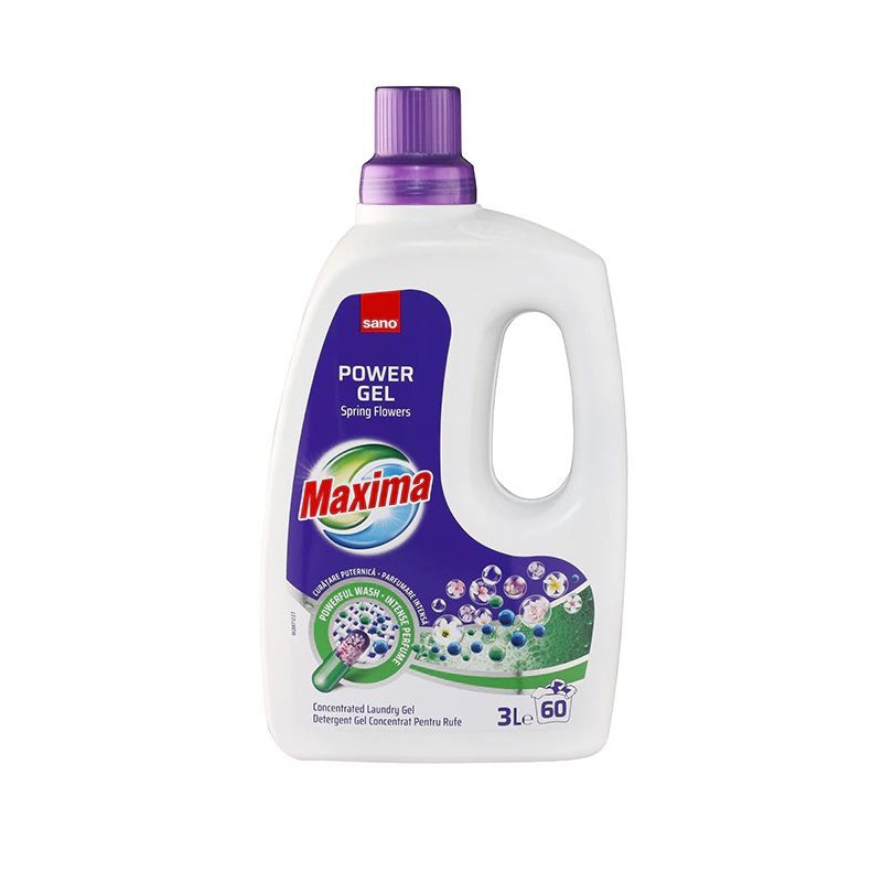 Detergent lichid pentru rufe Sano Maxima Power Gel Spring Flower, 3 litri
