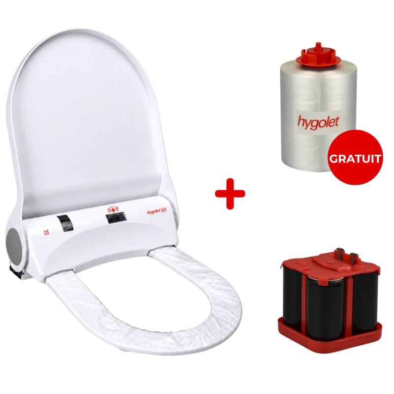 Pachet Colac toaleta senzor Hygolet S3000 Electronic + baterie + rola rezerva 125 utilizari GRATUIT
