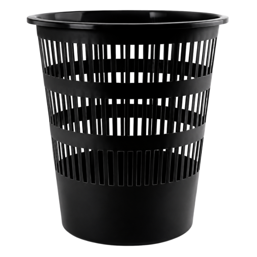 Cos de gunoi birou negru, plastic perforat, 10L