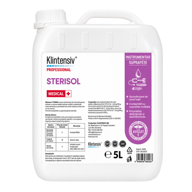 Dezinfectant Sterisol pentru suprafete si instrumentar, 5 L