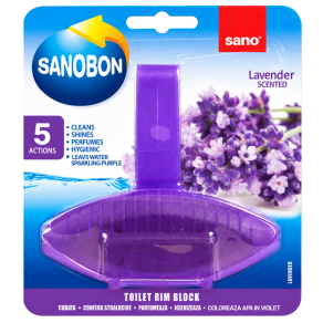 Odorizant WC cu suport solid Sano Bon Blue Lavender 5 in 1