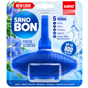 Odorizant WC cu suport solid Sano Bon Blue Fresh Scent 5 in 1