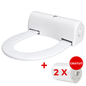 Pachet Capac toaleta cu buton si senzor + 2 x role folie, 135 utilizari