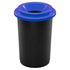 Cos gunoi colectare selectiva, 50 litri, capac deschis, albastru