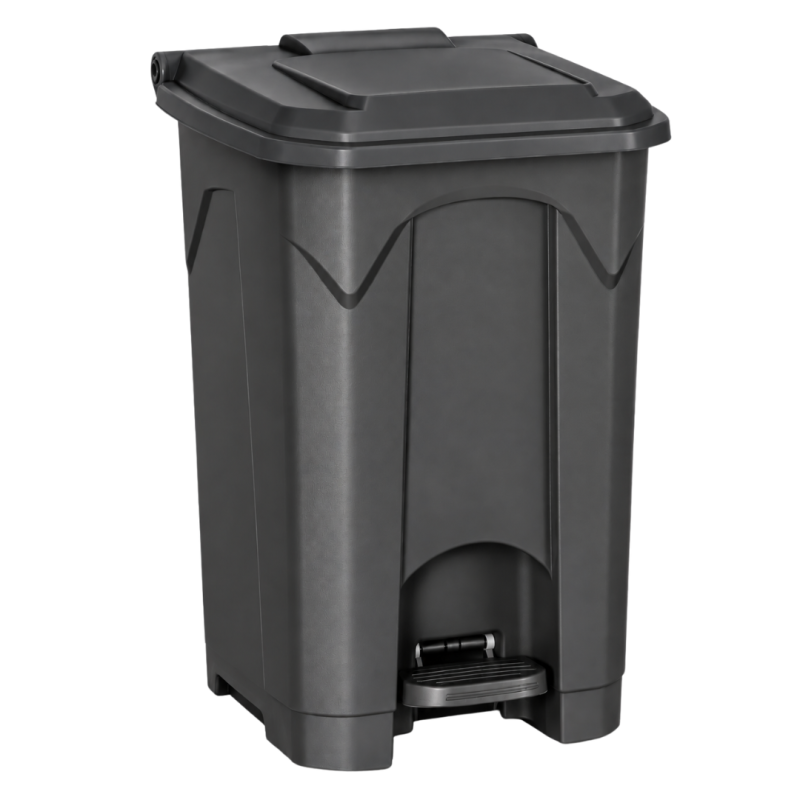 Cos gunoi colectare selectiva cu pedala, 45 litri, gri