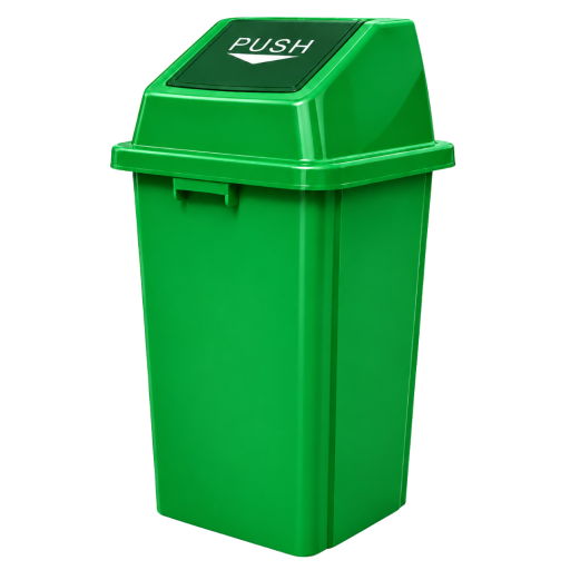 Cos gunoi capac push, 100 litri, verde