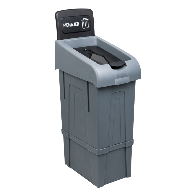 Cos gunoi colectare selectiva, negru-  80 litri