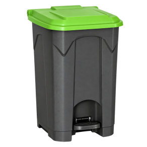 Cos gunoi colectare selectiva cu pedala, 45 litri, galben