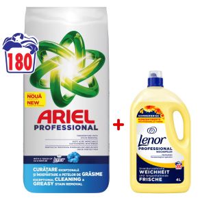 Pachet Ariel Professional Touch of Lenor, detergent rufe automat, 11.7 kg + Balsam rufe Lenor...