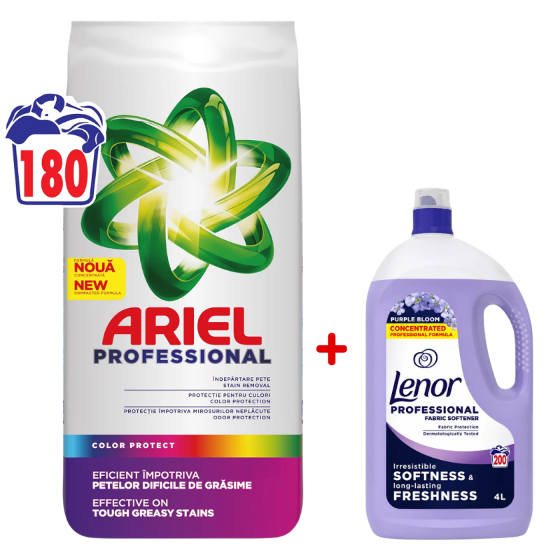 Pachet Ariel Professional Color, detergent rufe automat, 11.7 kg + Balsam rufe Lenor Professional...