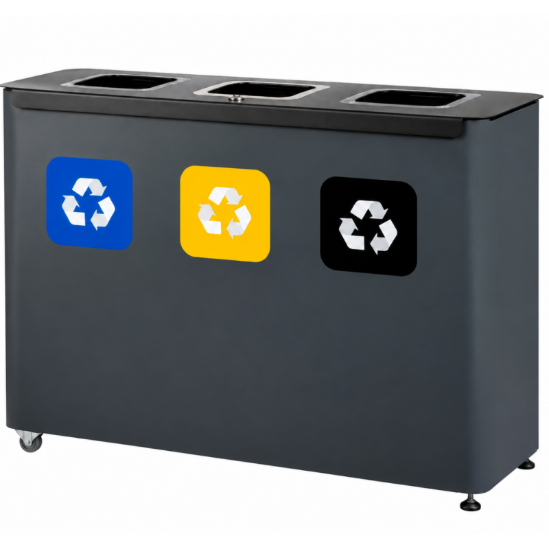 Cos gunoi colectare selectiva premium EKO STAR, 3*60 litri